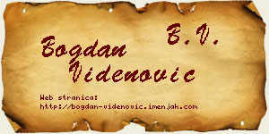 Bogdan Videnović vizit kartica